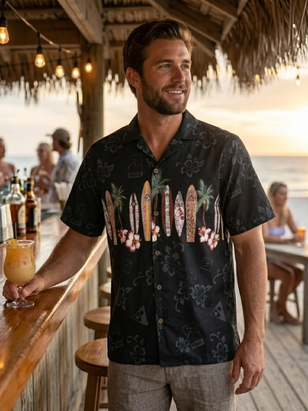 Year In Year Out Maui North Shore Surfboard Hawaiian Shirt - Medium